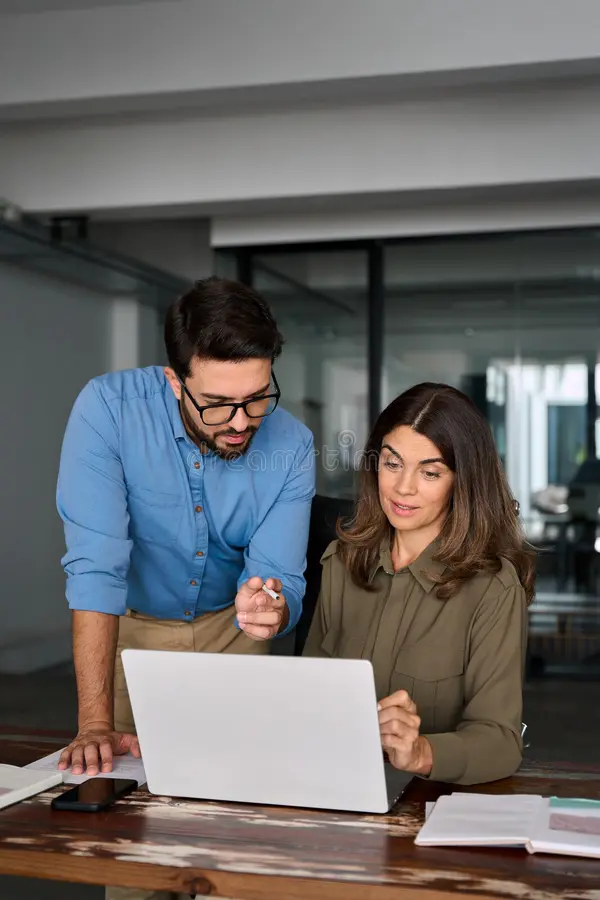 Professional woman using laptop